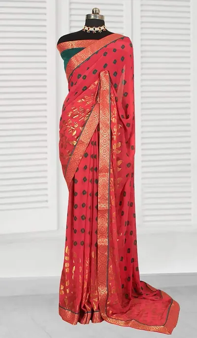 Best Selling Satin Saree with Blouse piece 