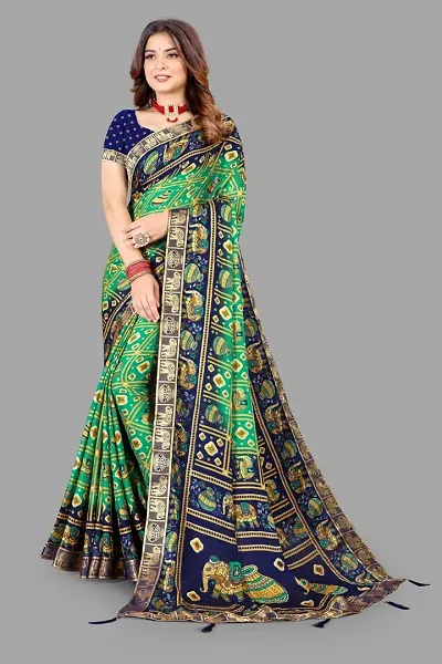 Glamorous Art Silk Saree with Blouse piece 