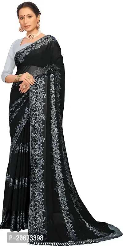 Stylish Fancy Designer Chiffon Saree With Blouse Piece For Women-thumb4