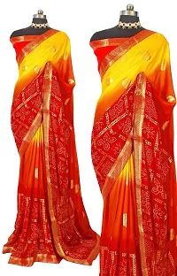 Stylish Fancy Designer Georgette Saree With Blouse Piece For Women-thumb1