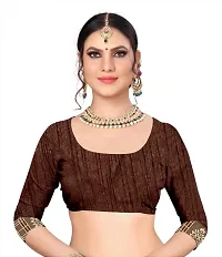 Stylish Fancy Designer Brasso Saree With Blouse Piece For Women-thumb1