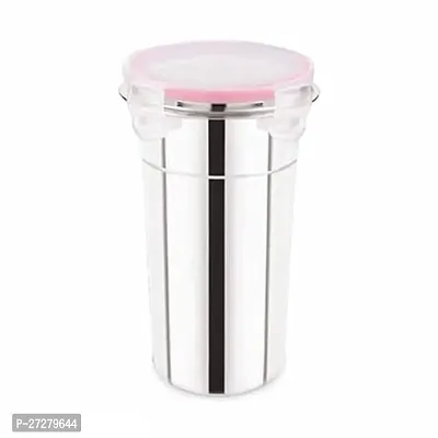 Classic Stainless Steel Glass Click and Seal Small Glass Air Tight Tumbler Transparent Lid Fixed With A Silicon Gasket Glass Container 400Ml