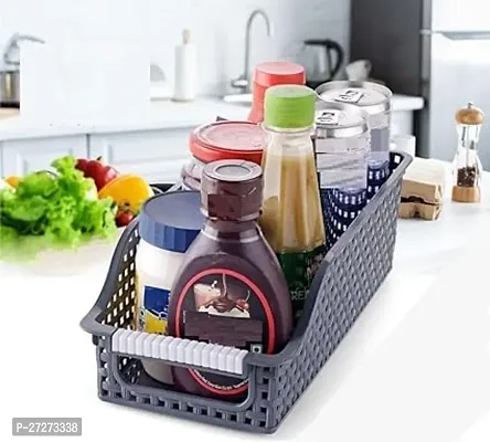 Classic Plastic Multi Purpose Fridge Storage Basket Lightweight Fridge Organizer-thumb0