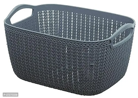 Classic Plastic Multipurpose Large Size Storage Basket For Baby Cloth, Fruits, Vegetables, Utensils Organizer With Handle-thumb0