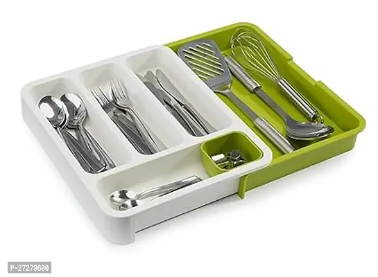 Classic Plastic Cutlery Tray Expandable Utensil Organizer Lock Functionality Storage Organizer-thumb0