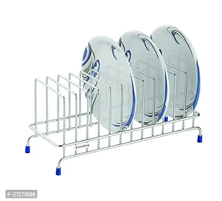 Classic Dish Stand Stainless Steel Kitchen Dish Drying Rack Plate Rack 12 Sections-thumb0