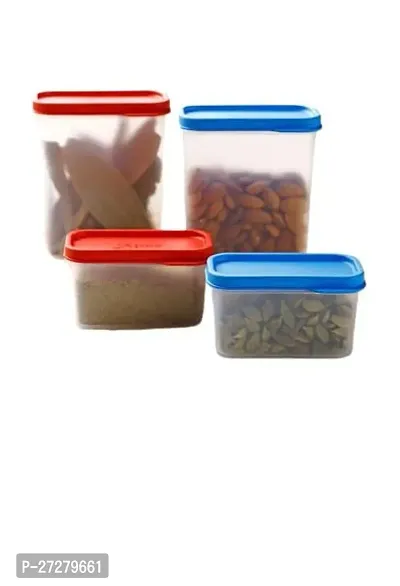 Classic Glory Storage Box Plastic See Through Kitchen Food Storage Containers 4 Pcs