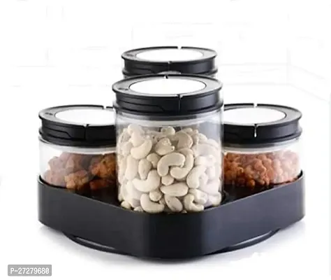 Classic Supreme Jar Transparent Plastic Container For Spices Set Of 4 ,300Ml, 600Ml