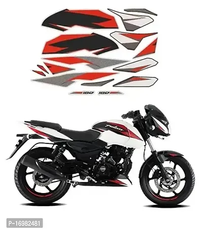 BR Bull Bike Fancy Stickers and Decal Kit Stickers Compatible for PLSR NS 180 White Bike