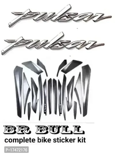 BR Bull Pulsar 150 ug6 Croma Sticker With Sliver Monogram Combo Kit-thumb0