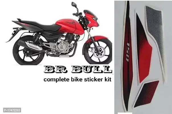 BR Bull Pulsar 150 ug4 Black Bike Red Bike Sticker Combo Pack