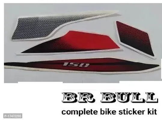BR Bull Pulsar 150 ug4 Black Bike Red Bike Sticker Combo Pack-thumb0