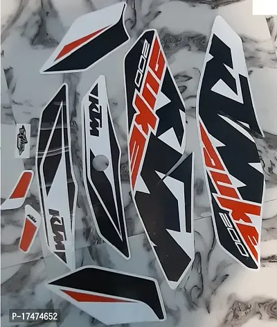 BR BULL KTM DUKE 200 BLACK BIKE STICKER COMBO PACK-thumb0