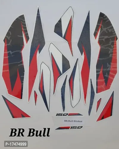 BR BULL PULSAR NS 150  WHITE BIKE STICKER KIT-thumb0