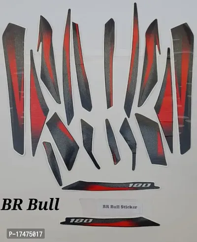 BR BULL PULSAR 180 UG7 BLACK BIKE RED COLOR STICKER KIT