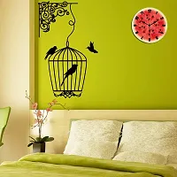 KARTIK? Water Melon Printed Designer Wooden Wall Clock Without Glass for Home/Living Room/Bedroom/Kitchen and Office - 11X11 Inches (Multicolour) KAR 202224.1-thumb1