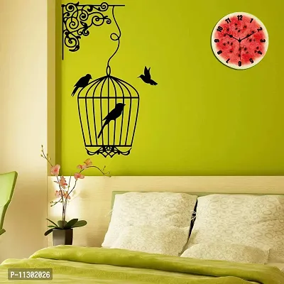 KARTIK? Water Melon Printed Designer Wooden Wall Clock Without Glass for Home/Living Room/Bedroom/Kitchen and Office - 11X11 Inches (Multicolour) KAR 202224.1-thumb2