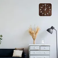 KARTIK Printed Designer Square Wooden Wall Clock Without Glass for Home/Living Room/Bedroom/Kitchen and Office (Multicolor-2)-thumb1