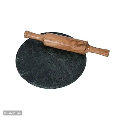 SID Marble Chakla and Wooden Belan for Home and Kitchen (10 in, Green Marble)