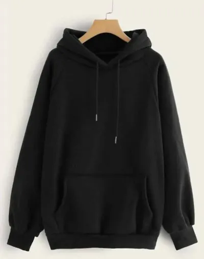 Stylish Fleece Solid Hoodies For Women