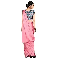 anant designer studio Women's Soft Satin Silk Saree With Digital Printed Blouse Piece Unstitchedhellip; (Light Pink)-thumb1