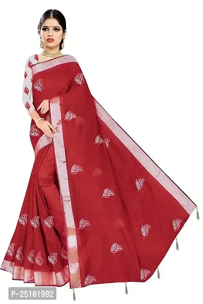 VIJAY SHANTI PRINTS FANCY COTTON SAREE (Red)