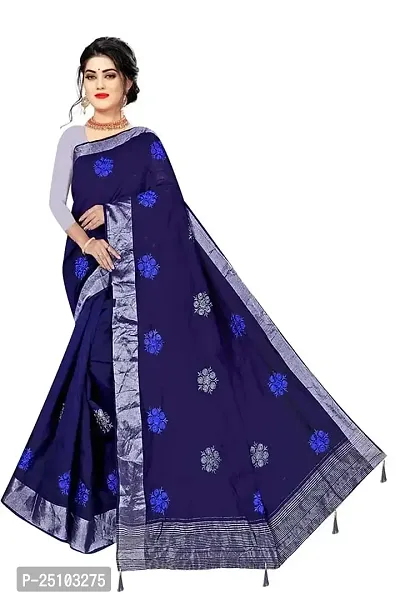 VSP FANCY COTTON SAREE with Blouse Piece (Dark Blue)