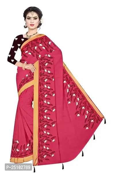 FANCY COTTON SAREE with Blouse Piece (Pink)