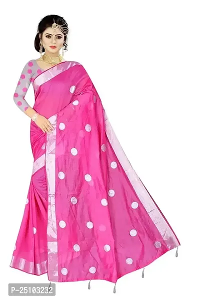 FANCY COTTON SAREE with Blouse Piece (Pink)