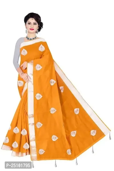 VIJAY SHANTI PRINTS FANCY COTTON SAREE (Orange)