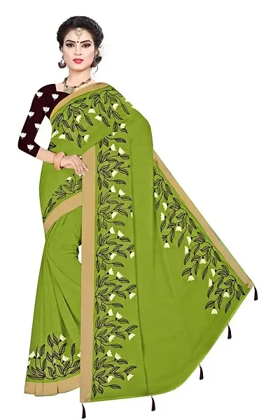 FANCY SAREE with Blouse Piece (Olive Green)