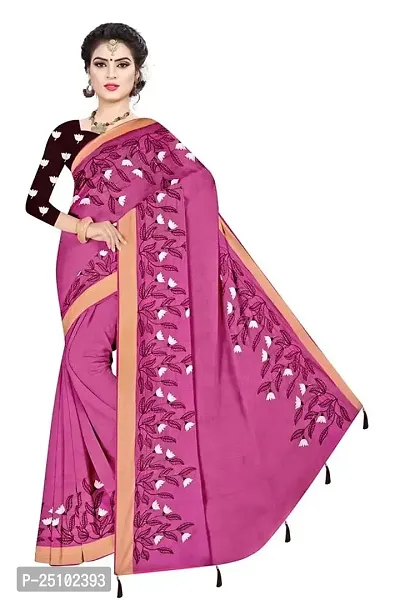 FANCY COTTON SAREE with Blouse Piece (Purple)-thumb0