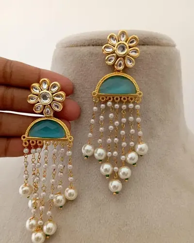 Stylish Alloy Minakari Party Wear Earring For Women