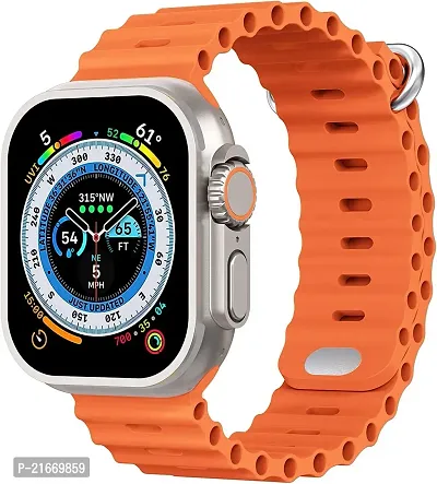 vMart Retails Latest Ultra Series 8 Smart Watch for Android/iOS for Men  Women with Bluetooth Calling, Heart Rate, Sports Mode, Sleep Monitoring, IP68 Waterproof (Ocean Orange Watch)-thumb0