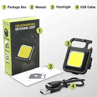 vMart Retails Keychain LED 800 Lumens Emergency Light, Type-C Rechargeable, 3 Light Mode with Bottle Opener, Magnetic Base and Folding Bracket for Travel, Camping, Fishing-thumb1
