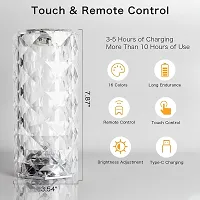 vMart Retails Crystal 16 Colors Changing RGB Touch Table Lamp,Rose Diamond Acrylic Lamp with Remote Control,USB Chargeable LED Bedside Lamp for Nightstand, Living Room, Bedroom, Party Decor-thumb1