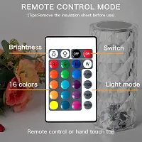 vMart Retails Crystal 16 Colors Changing RGB Touch Table Lamp,Rose Diamond Acrylic Lamp with Remote Control,USB Chargeable LED Bedside Lamp for Nightstand, Living Room, Bedroom, Party Decor-thumb2