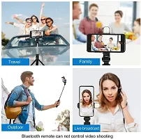 Latest Bluetooth Selfie Sticks with Remote and Selfie Light Compatible with All Phones (Black) Pack of 1-thumb4