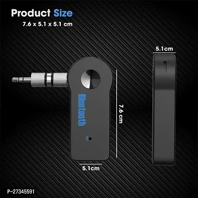 MTW Bluetooth Receiver/Hands-Free Car Kit, Portable 3.5mm Bluetooth Aux Adapter Wireless Music Streaming for Home, Car Audio System, Headphone, Speaker (Bluetooth 4.2, A2DP, 40 FT Range)-thumb2