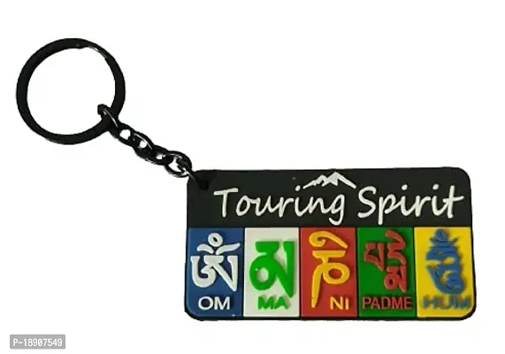 Touring Spirit Tibetan Keychain Rubber print + Tibetan lanyard keychain holder || Ladakh flag keychain