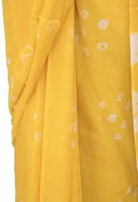 Saree For Womens Bandhej Silk Bandhani | Women's Chiffon Bandhej Bandhani With Blouse Piece | (Yellow)-thumb3
