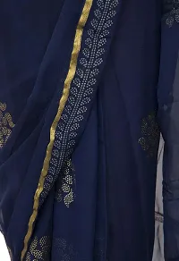 New Women's Chiffon Gold Kalash - Jaquard Designs Saree with Blouse Piece | Fashions Designer Traditional | Women's Stylish Saree |hellip; (Dark blue)-thumb3