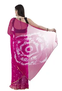 Saree For Womens Bandhej Silk Bandhani | Women's Chiffon Bandhej Bandhani With Blouse Piece | (Rose Pink)-thumb2