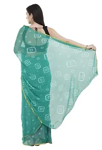 Saree For Womens Bandhej Silk Bandhani | Women's Chiffon Bandhej Bandhani With Blouse Piece | (Sea Green)-thumb2
