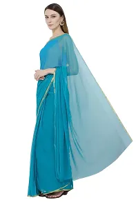 Bunny Creation Women's Chiffon Saree (Wk 45_7100_Rama)-thumb1