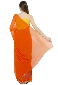 Bunny Creation Women's Chiffon Saree (Wk 45_68_Skin & Orange)-thumb2