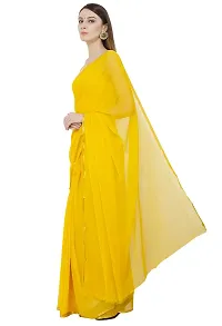 Bunny Creation Women's Chiffon Saree (Wk 45_7215, Yellow)-thumb1