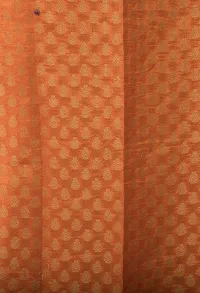 Bunny Creation Women's Plain Weave Chiffon Saree With Unstitched Blouse Piece (14_Orange)-thumb4