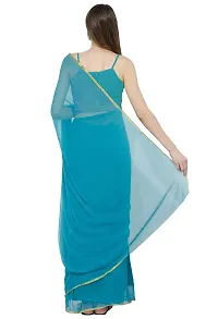 Bunny Creation Women's Chiffon Saree (Wk 45_7100_Rama)-thumb2