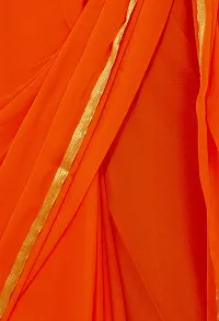 Bunny Creation Women's Chiffon Saree (Wk 45_68_Skin & Orange)-thumb3